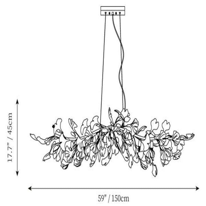 Luster Gaze Ginkgo Petal Branch Chandelier - Background Shot