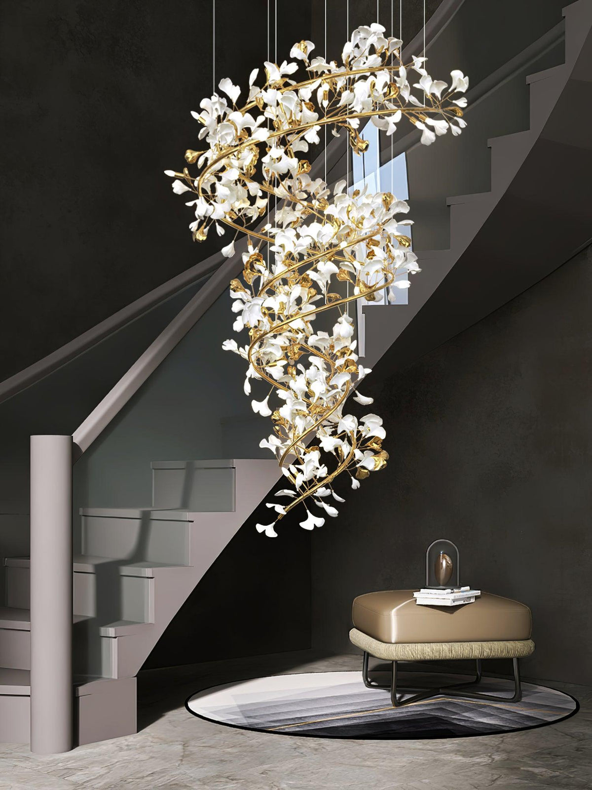 Gingko Ceramic Branch Chandelier Q