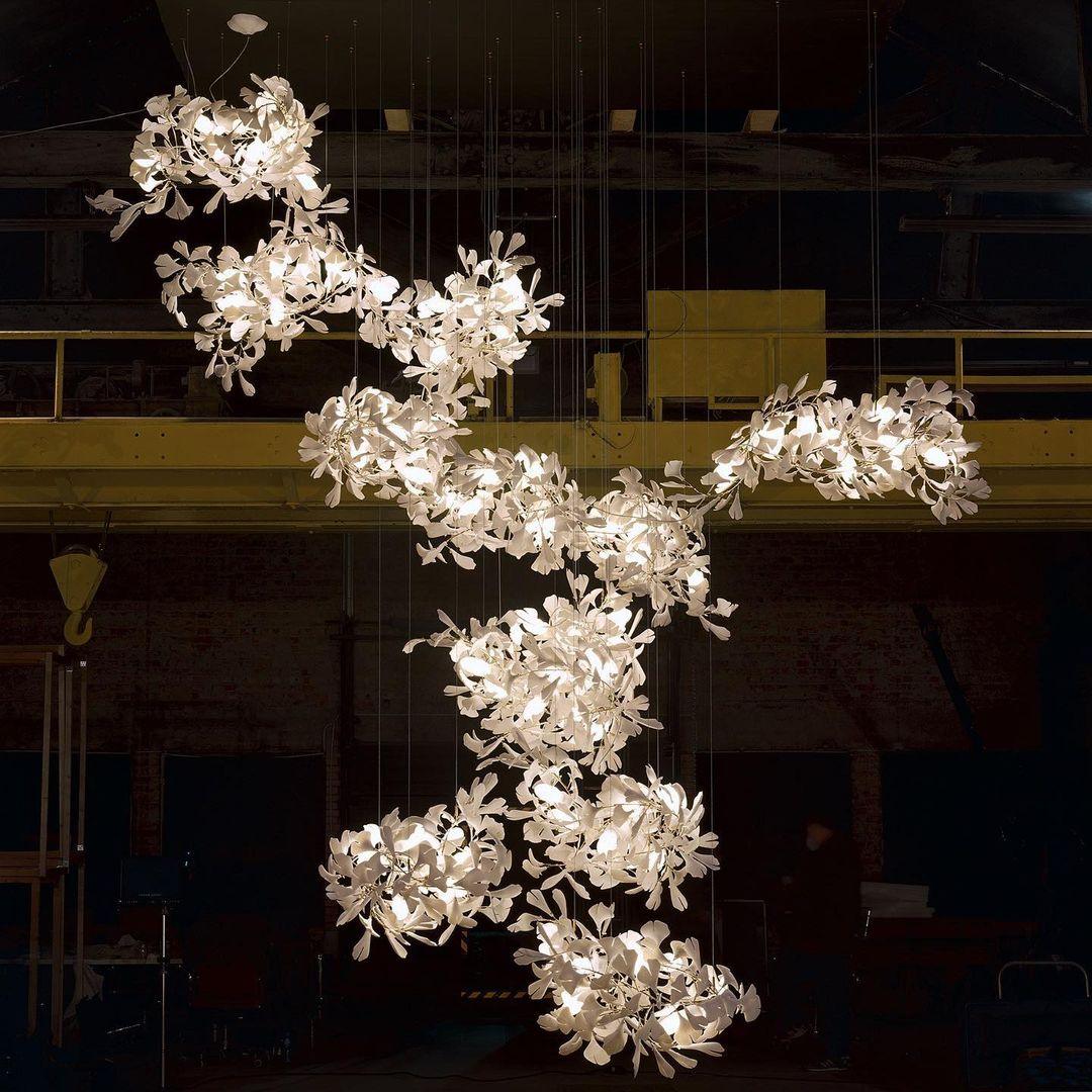 Gingko Ceramic Branch Chandelier F