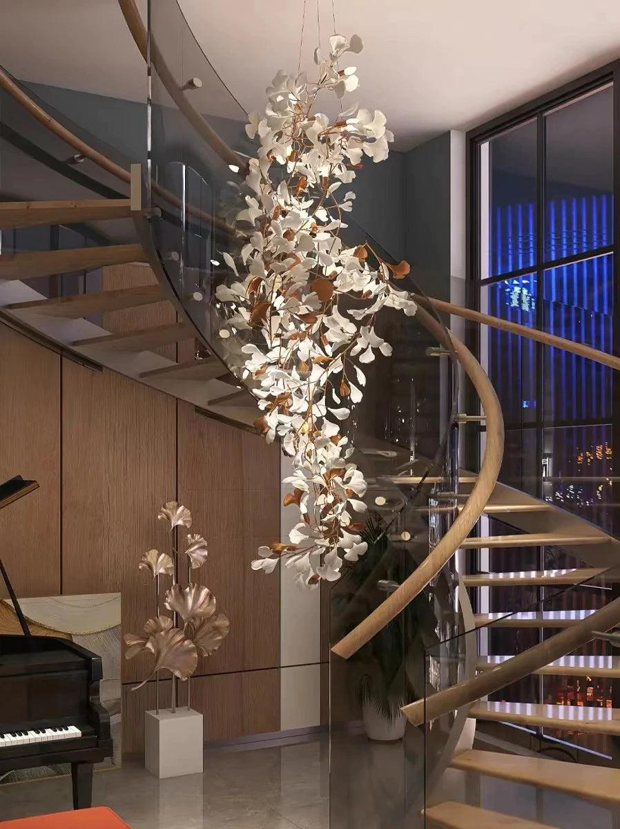 Gingko Ceramic Branch Chandelier F