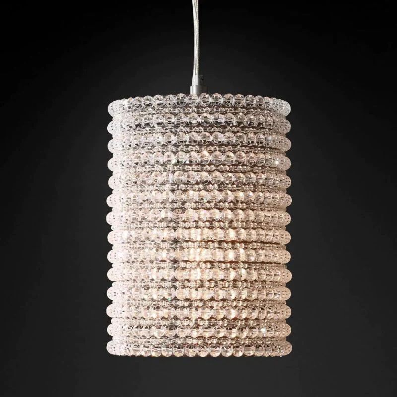 Halo Crystal Island Pendant 12"H