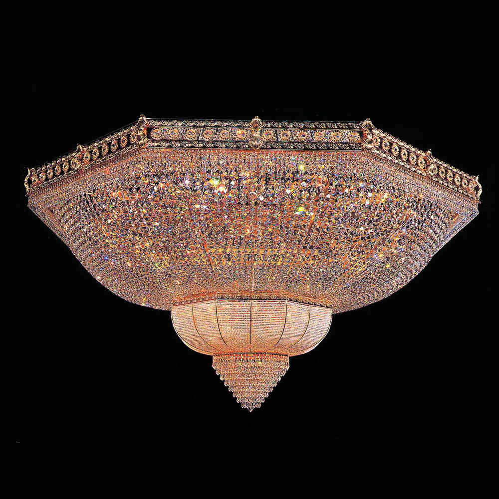 Hexgaon gold crystal chandelier