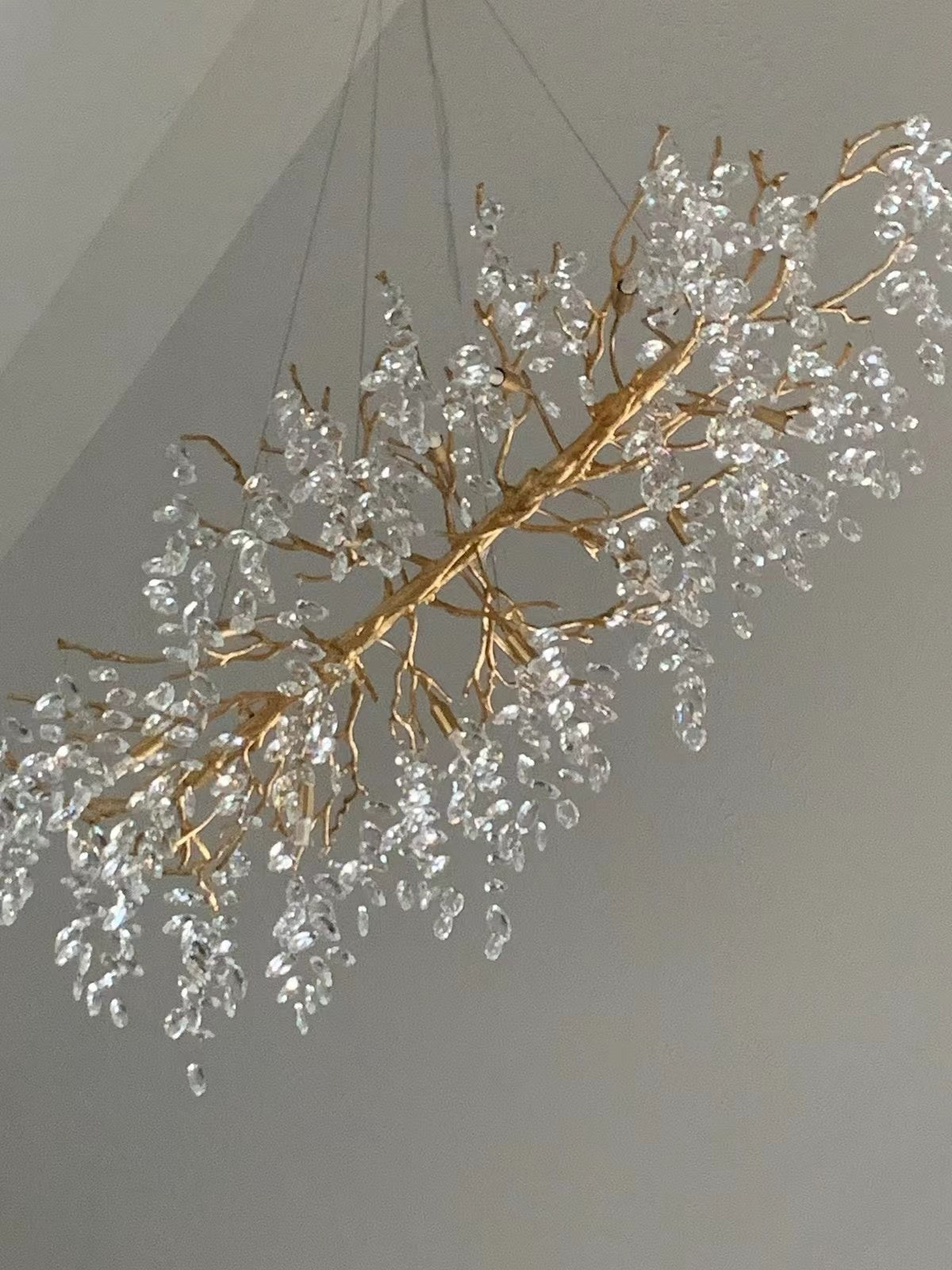French Branch Elegant Crystal Leaves Chandelier - Luster Gaze