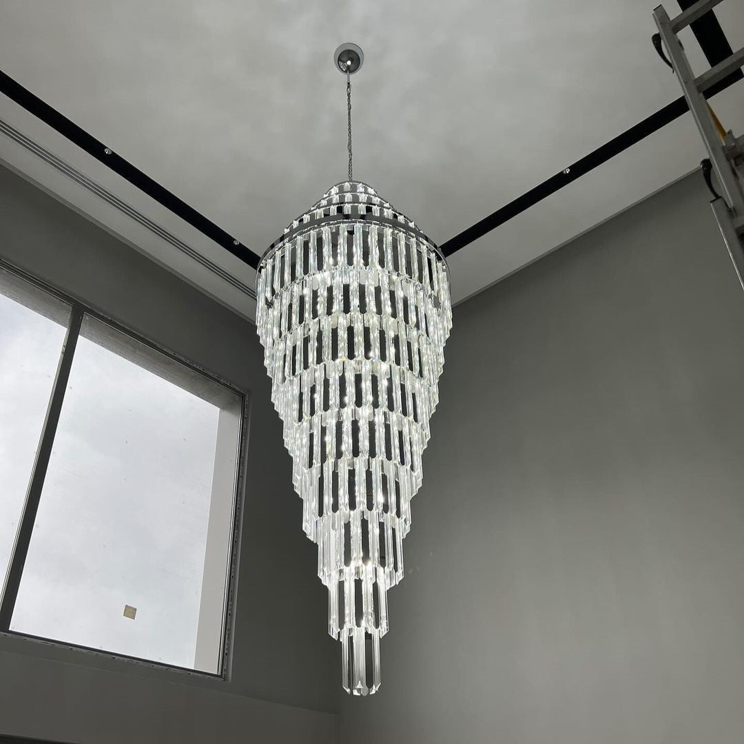 Luster Gaze Grand Pyramid Crystal Chandelier - Background Shot