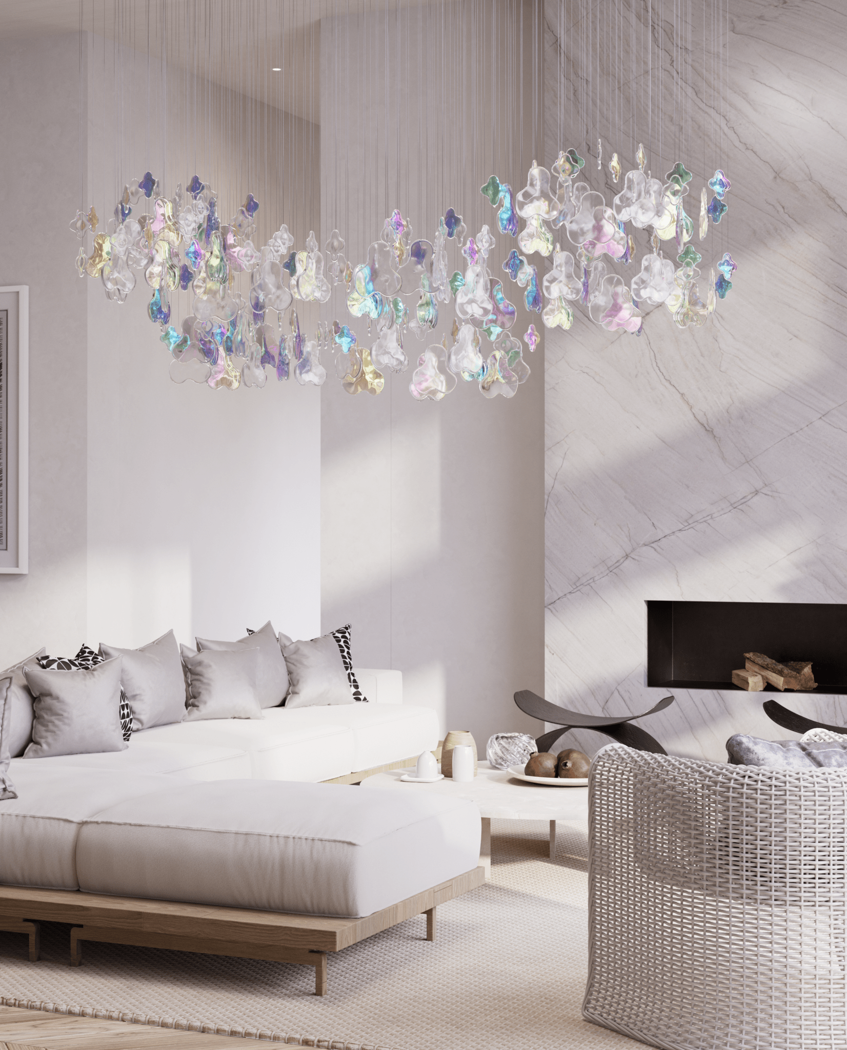 Galaxy Iris Iridescent Blossom Chandelier
