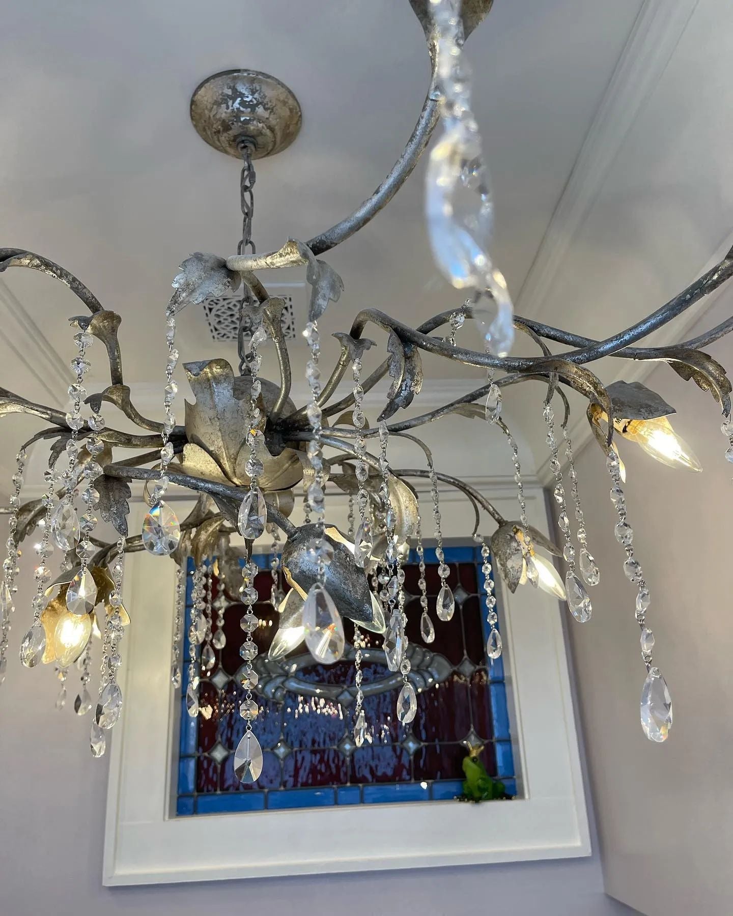 Kalie Crystal Round Chandelier  40" D- Silver