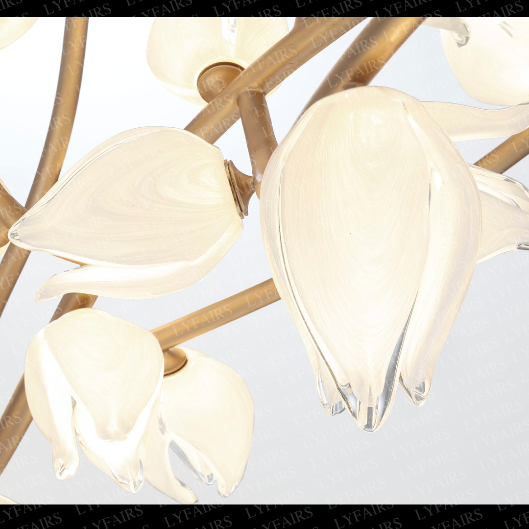 Luster Gaze Verdant Bloom Glass Branch Chandelier - Background Shot