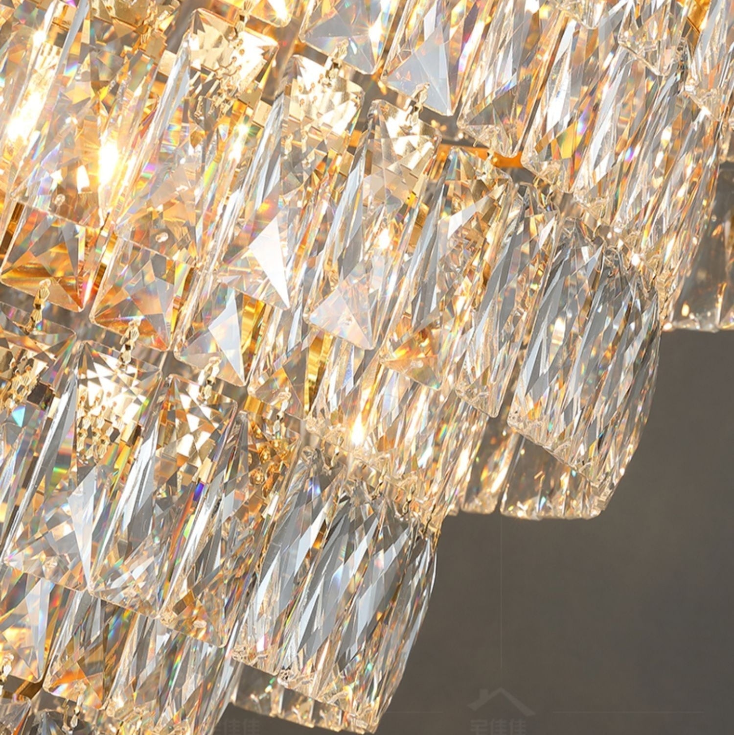 Luster Gaze Grand Radiance Round K9 Crystal Chandelier - Background Shot