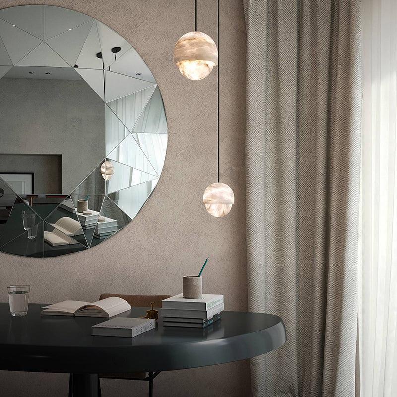 Larry Alabaster Island Pendant Light, Alabaster Pendant Lamp Besides Bed