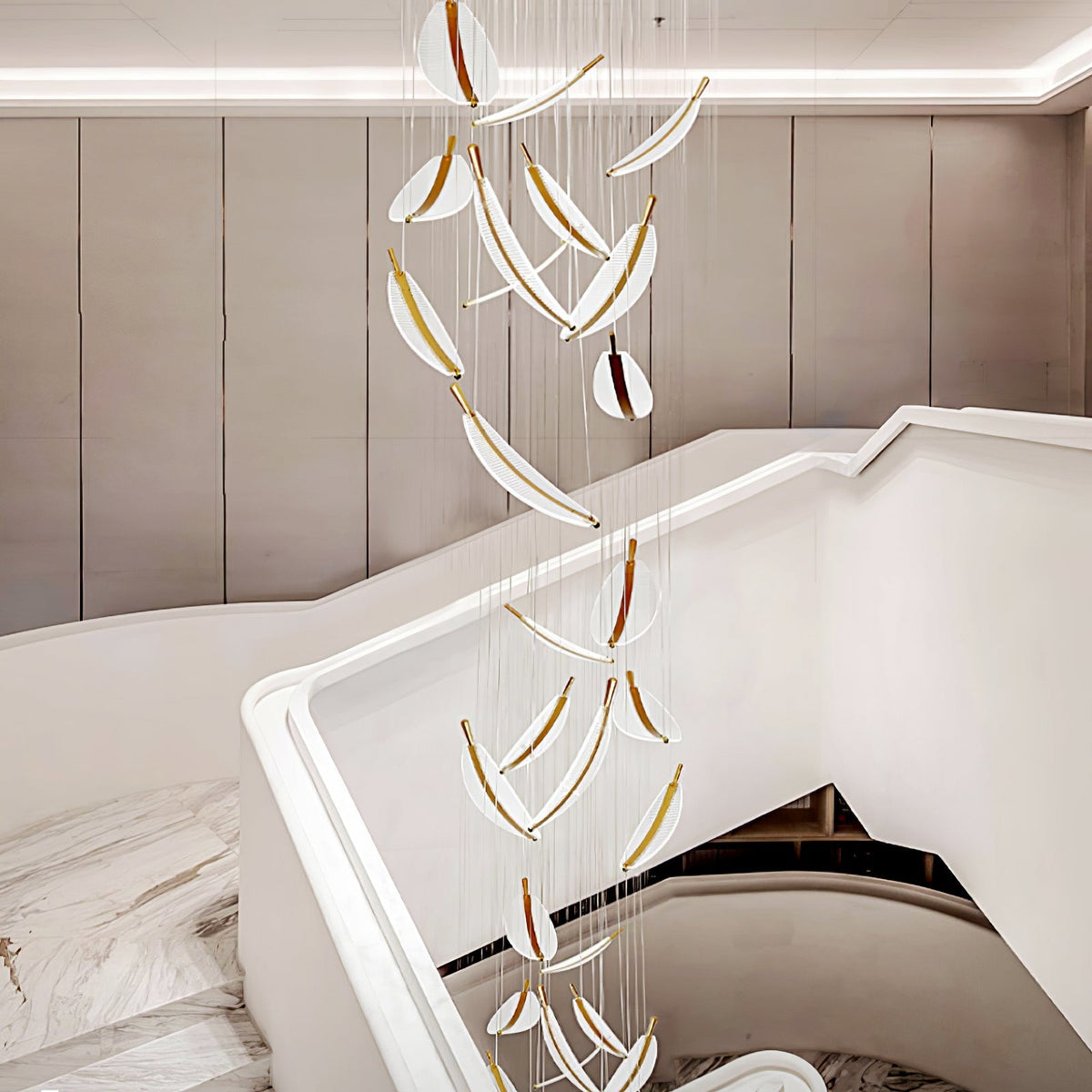Leaf Crystal Spiral LED Chandelier