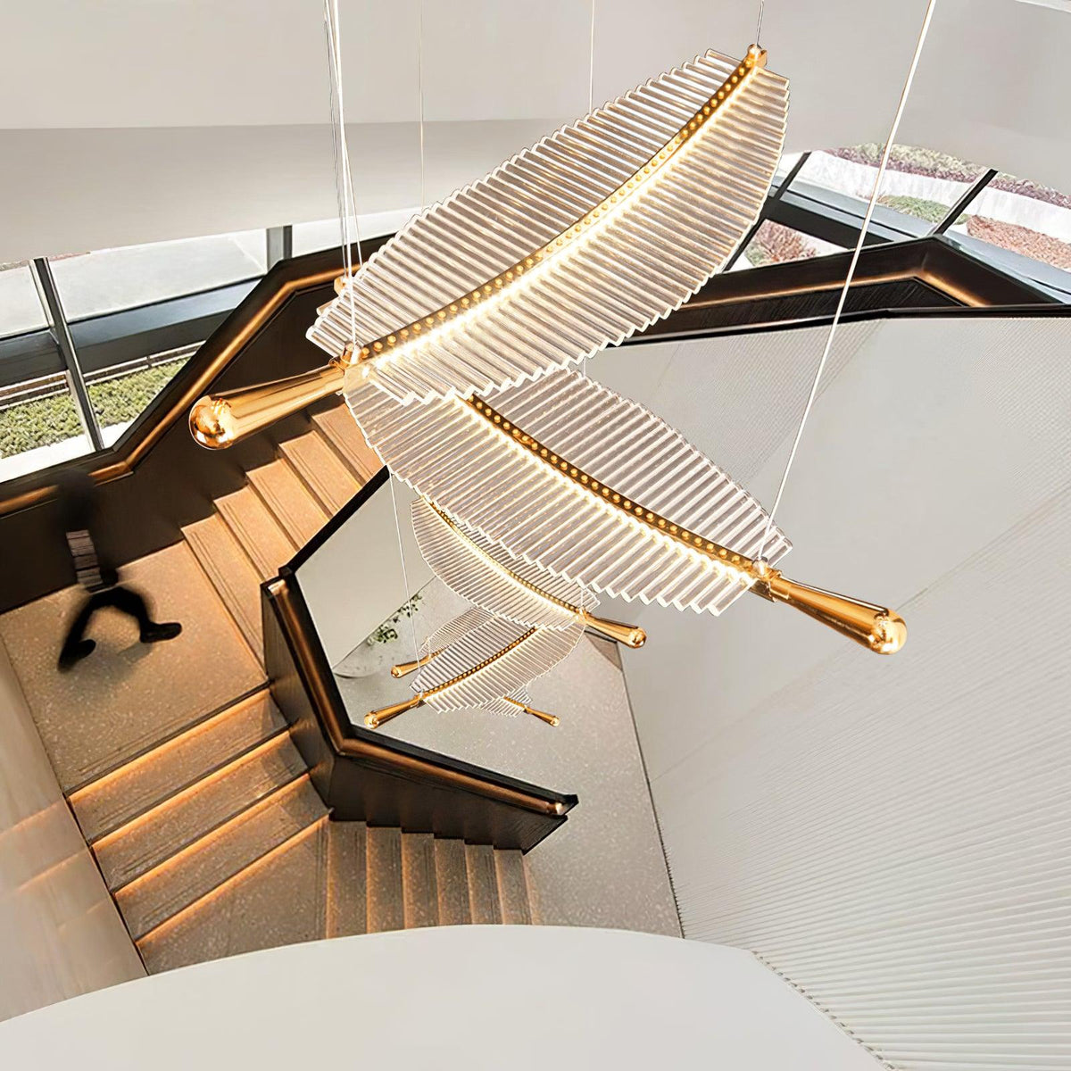 Leaf Crystal Spiral LED Chandelier