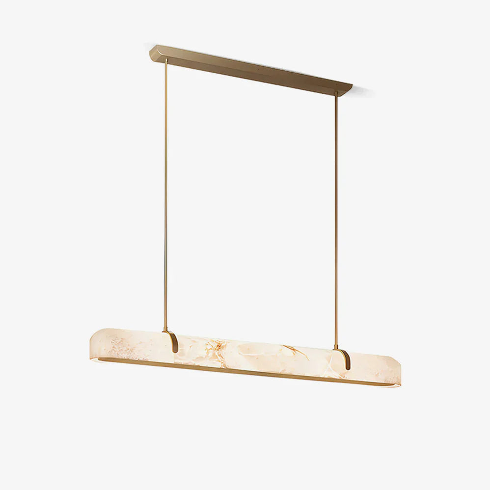 Linear Alabaster Chandelier, Kitchen Island Pendant Light - Luster Gaze