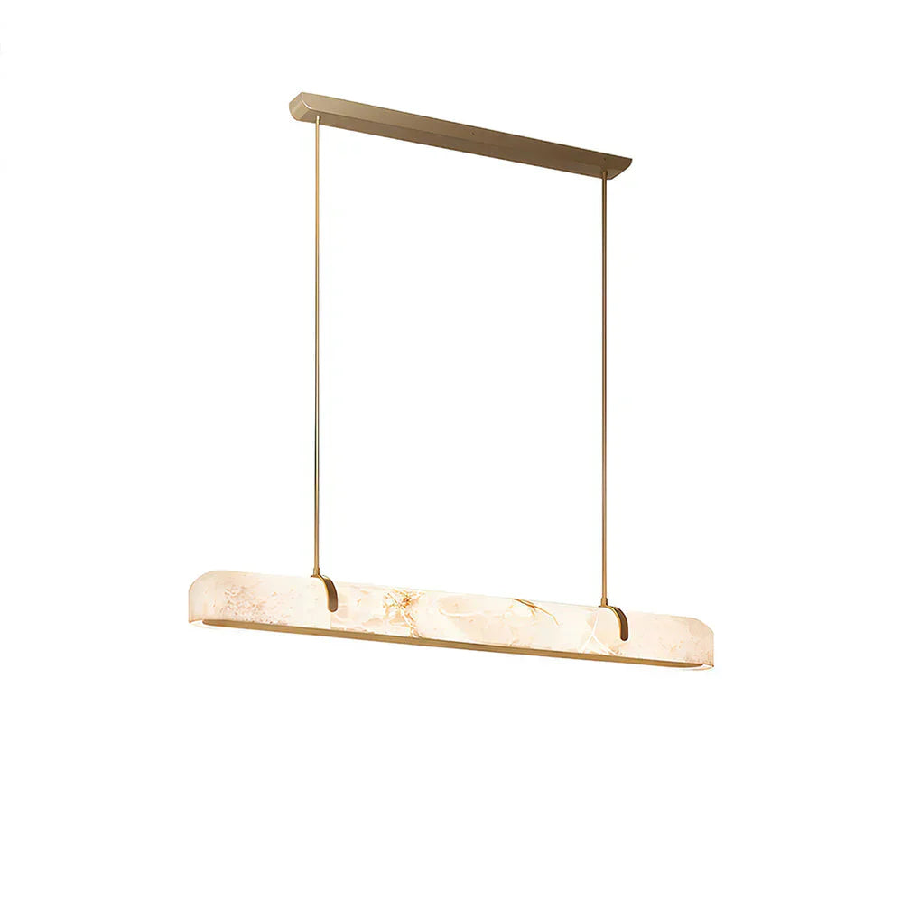Linear Alabaster Chandelier, Kitchen Island Pendant Light - Luster Gaze