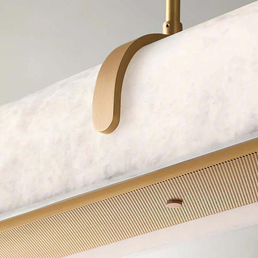 Linear Alabaster Chandelier, Kitchen Island Pendant Light - Luster Gaze