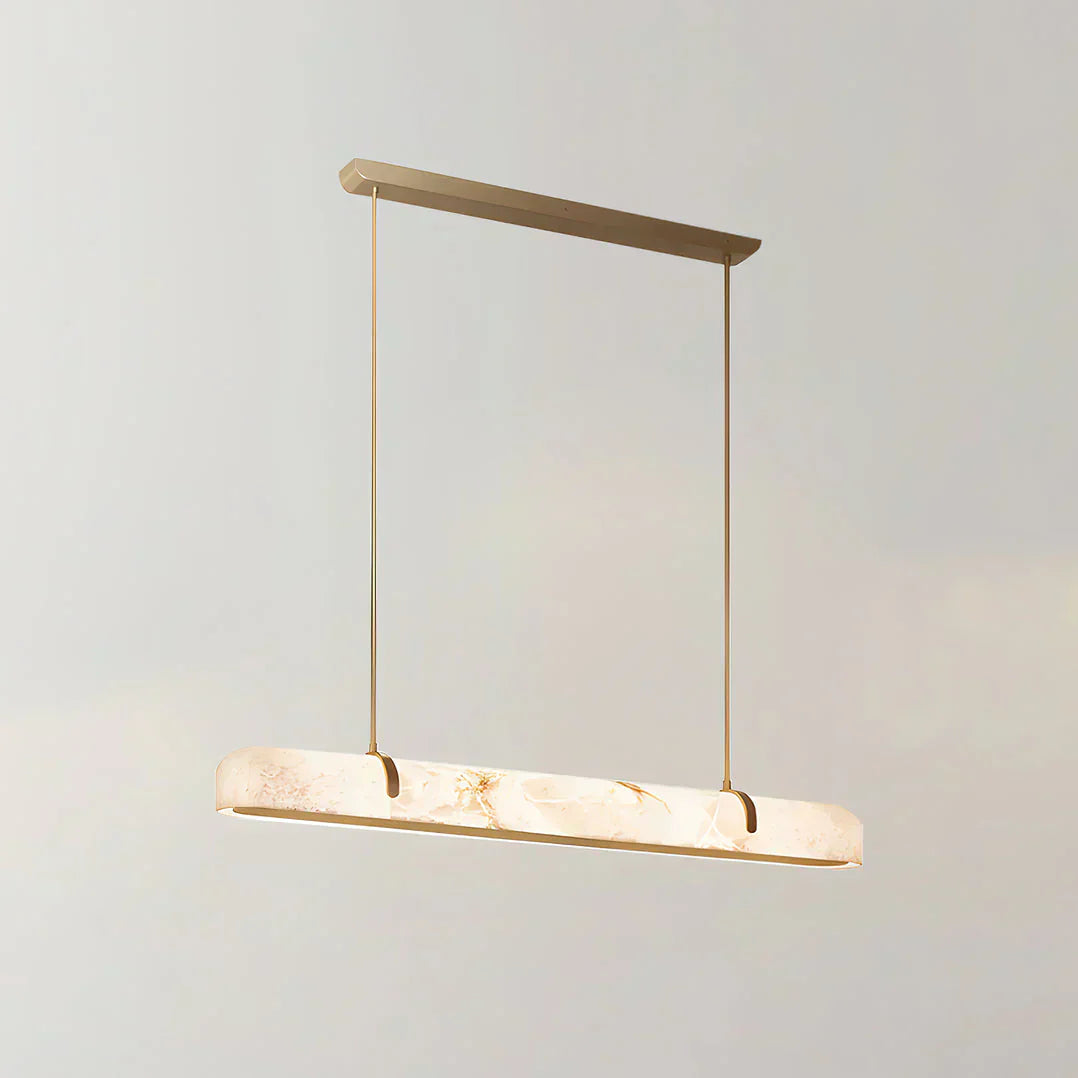 Linear Alabaster Chandelier, Kitchen Island Pendant Light - Luster Gaze