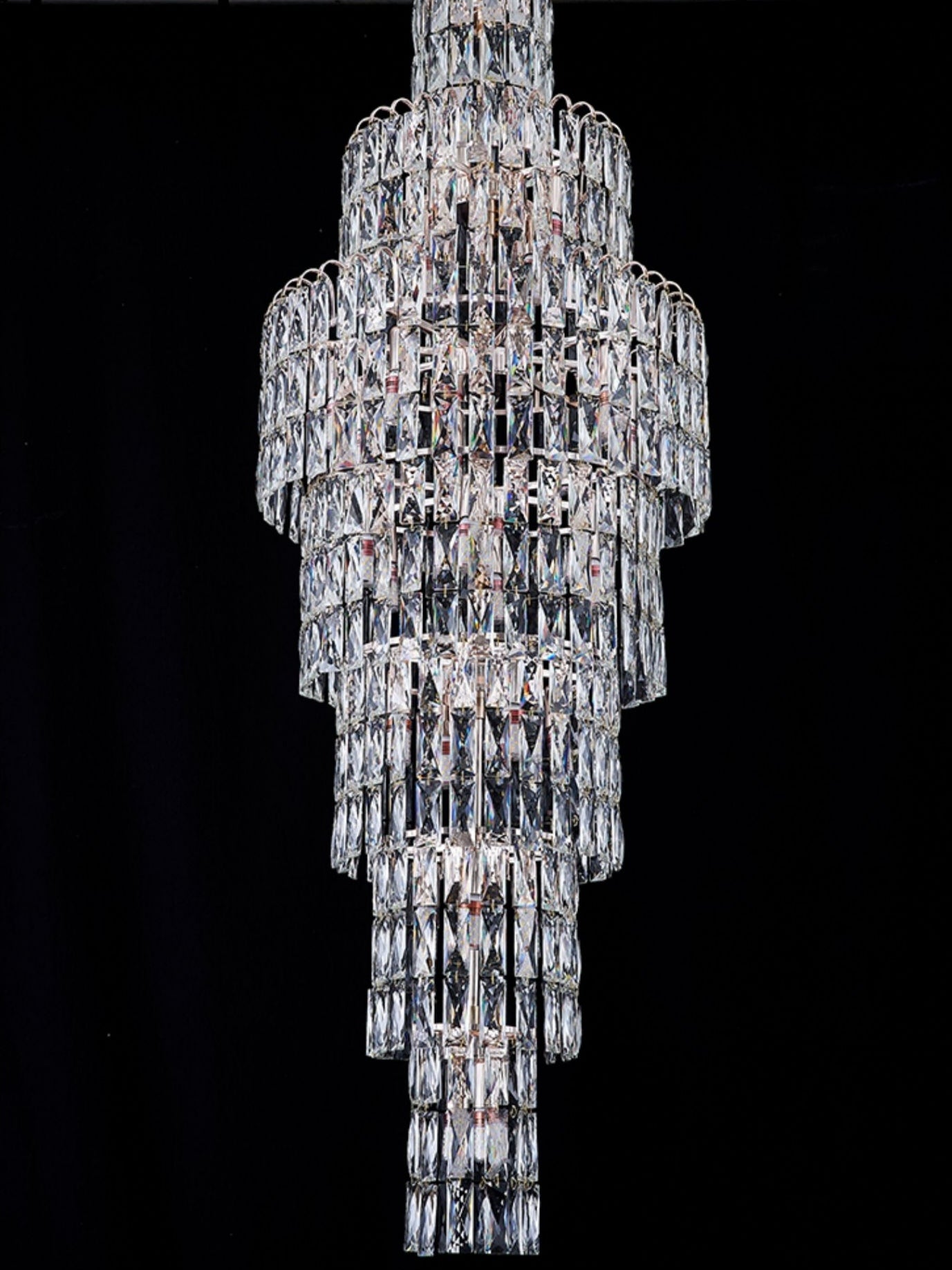 Luster Gaze Grand Lumina Crystal Staircase Chandelier - Background Shot