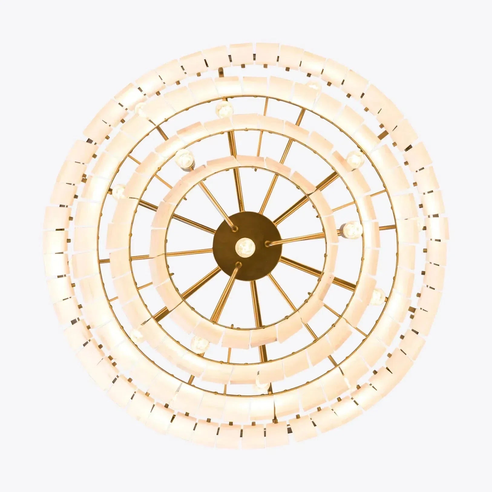 Modern Alabaster Tiered Chandelier