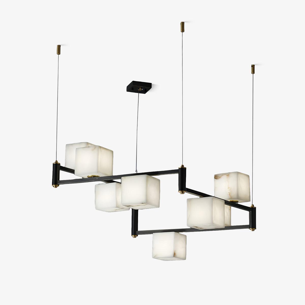 Alabaster Square Box Chandelier - Luster Gaze