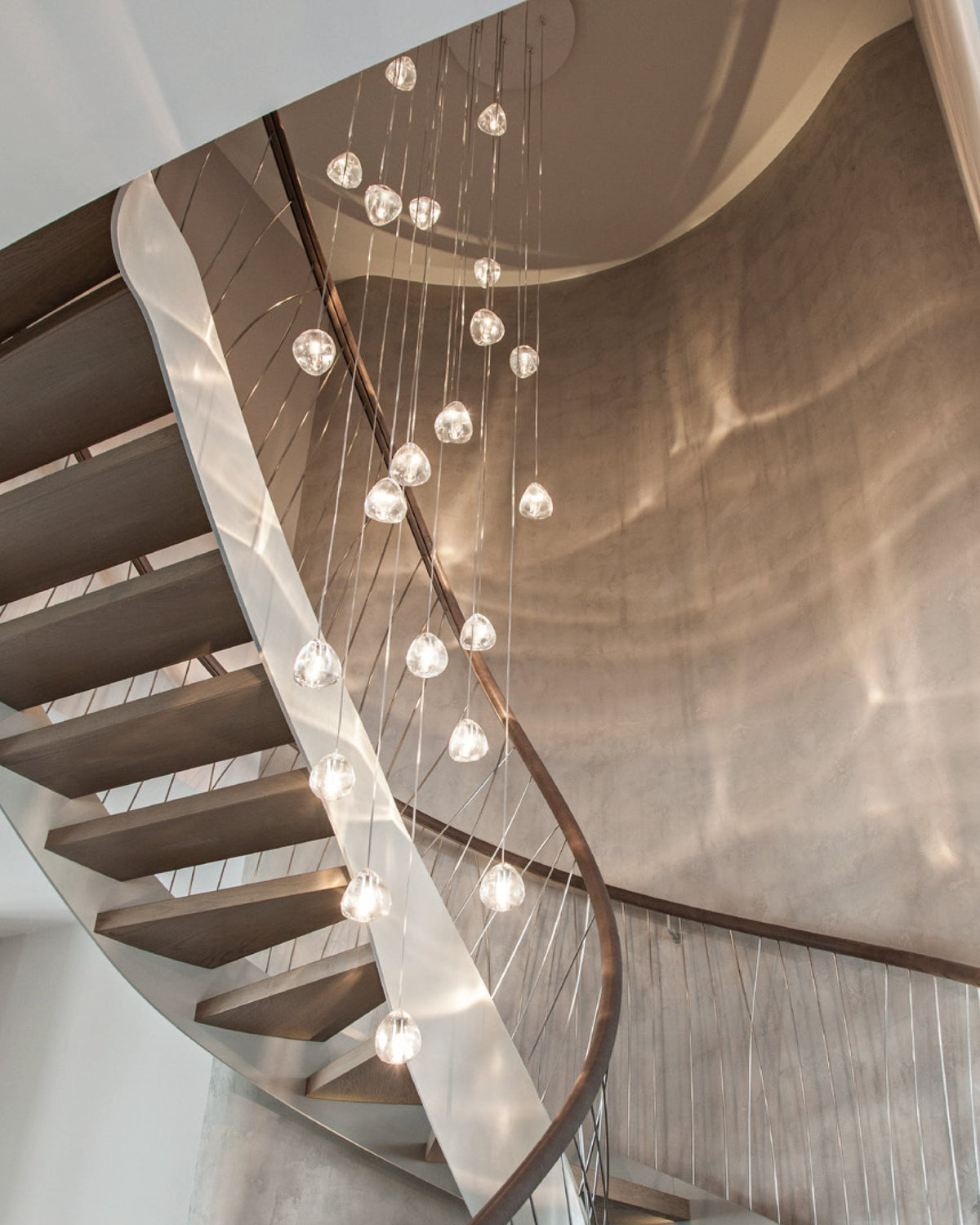 Cherry Crystal Spiral Chandelier