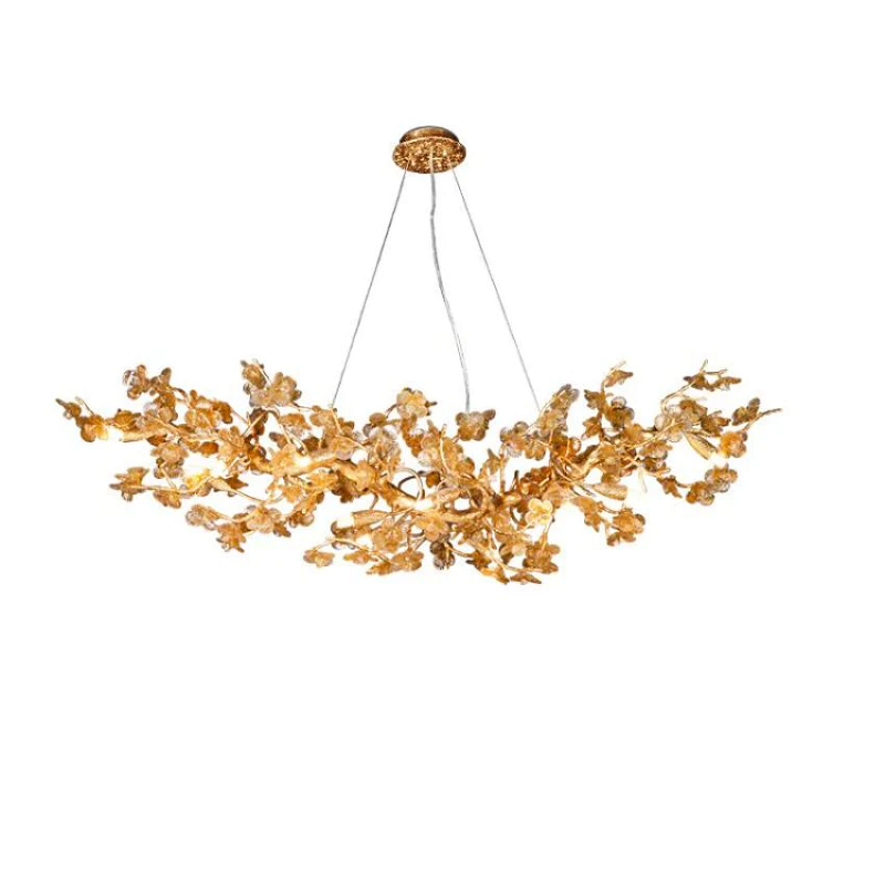 Luster Gaze Veridian Bloom Linear Chandelier - Background Shot