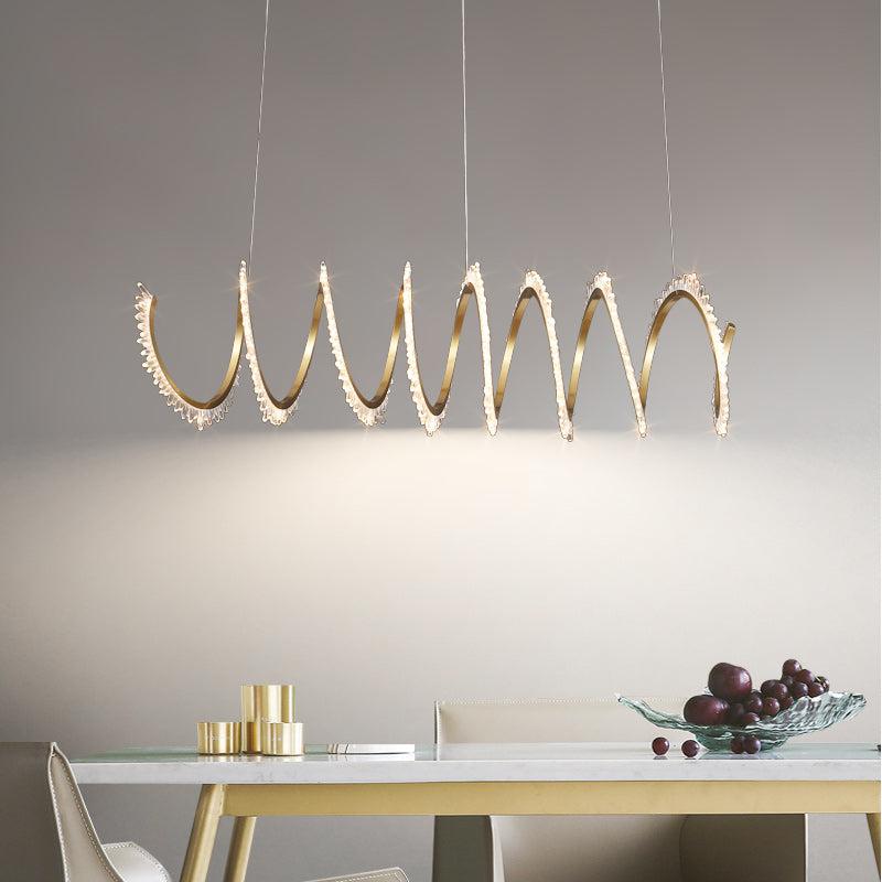 Besy Modern Spiral Crystal Chandelier for Dining Room