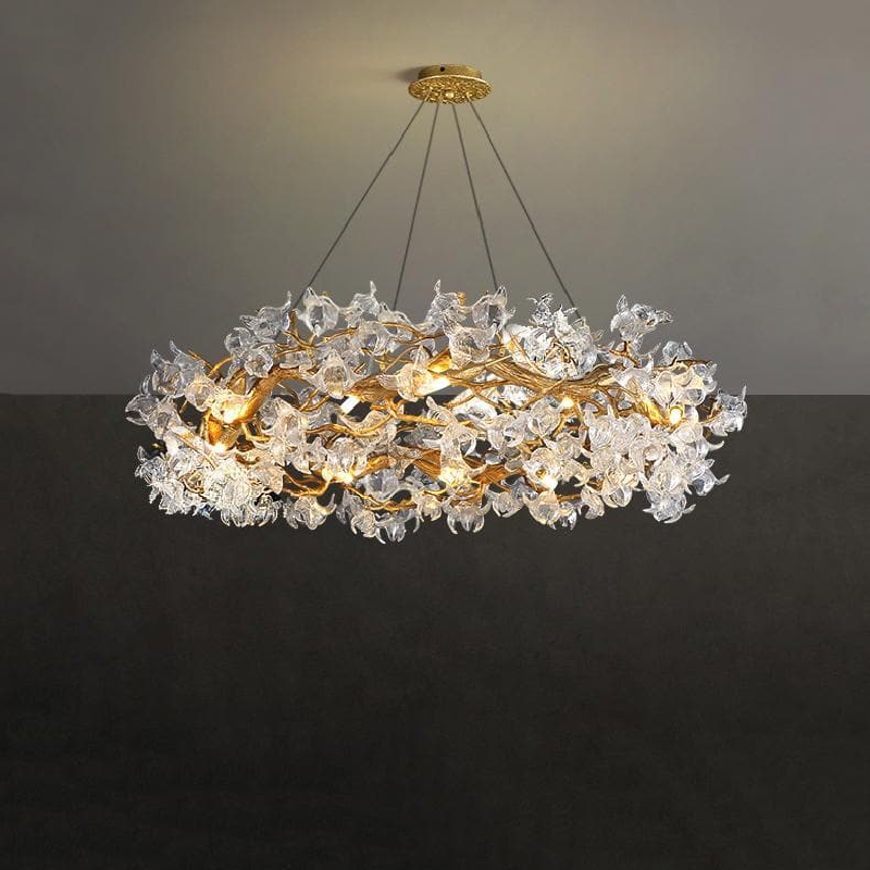 Luster Gaze Gilded Bloom Crystal Branch Chandelier - American ballroom or formal entertaining space