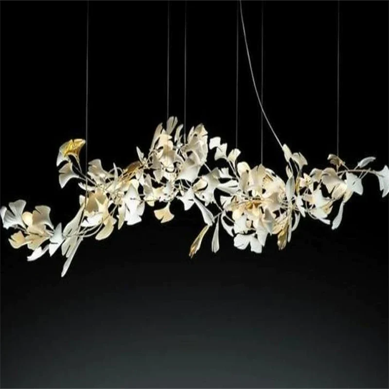 Modern Porcelain Ginkgo Branch Chandelier