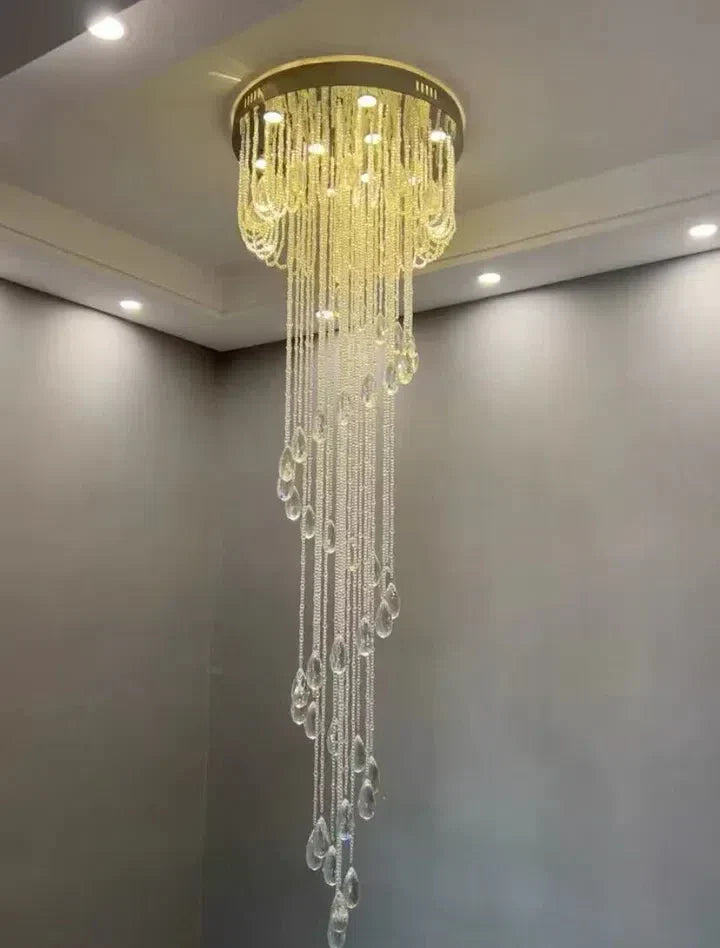 Luster Gaze Grand Cascade Spiral Crystal Chandelier - Background Shot