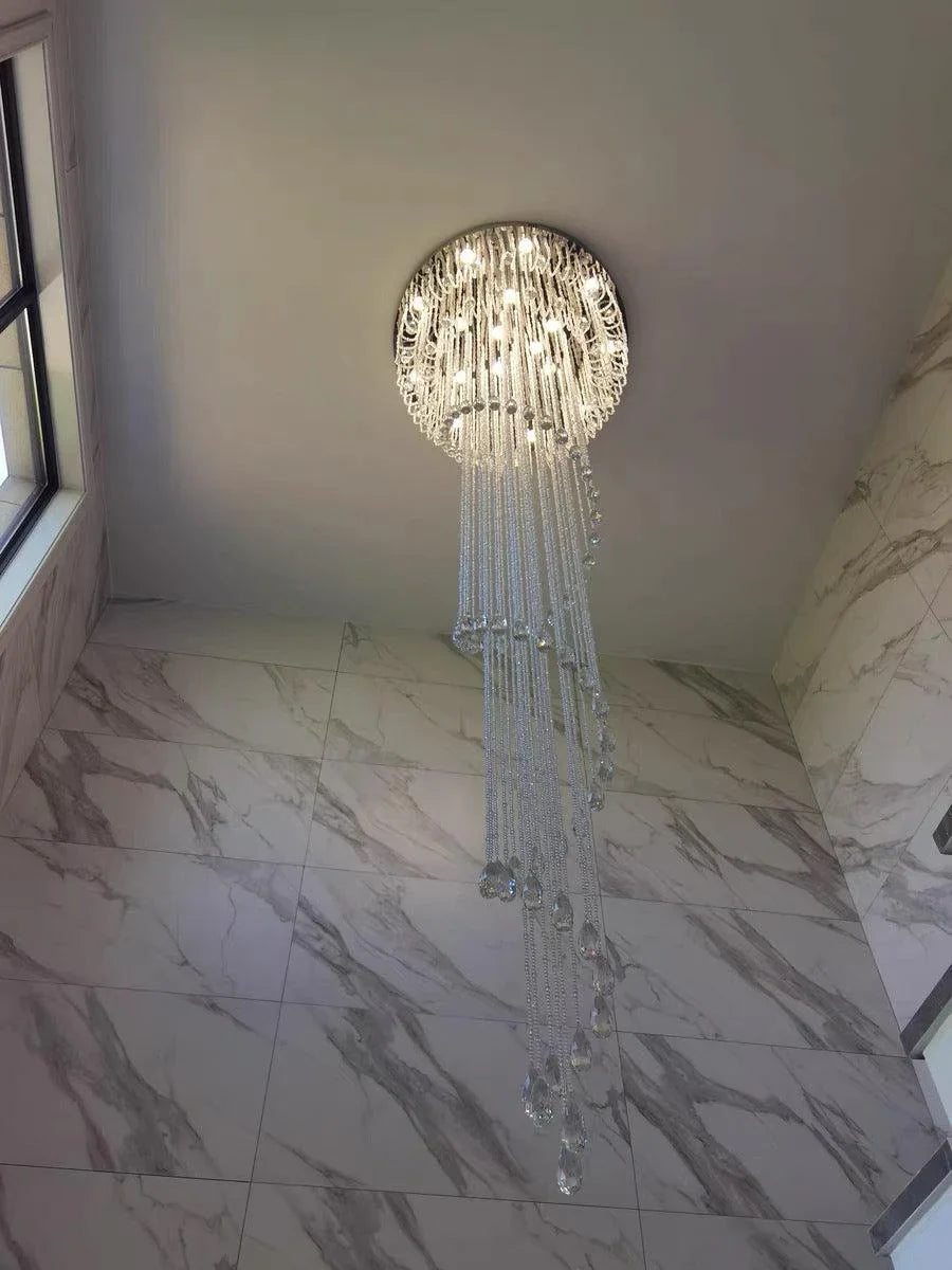 Luster Gaze Grand Cascade Spiral Crystal Chandelier - Background Shot