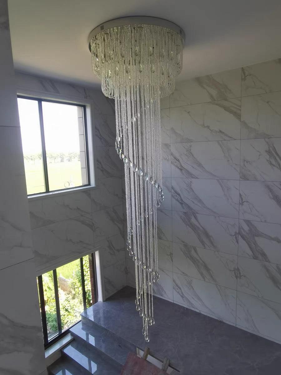 Luster Gaze Grand Cascade Spiral Crystal Chandelier - Background Shot