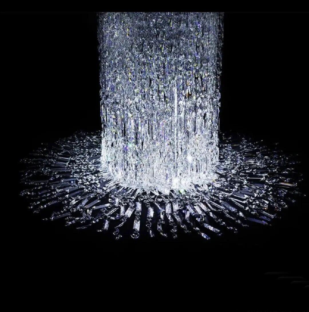 Luster Gaze Grand Cascade Columnar Crystal Chandelier - Background Shot