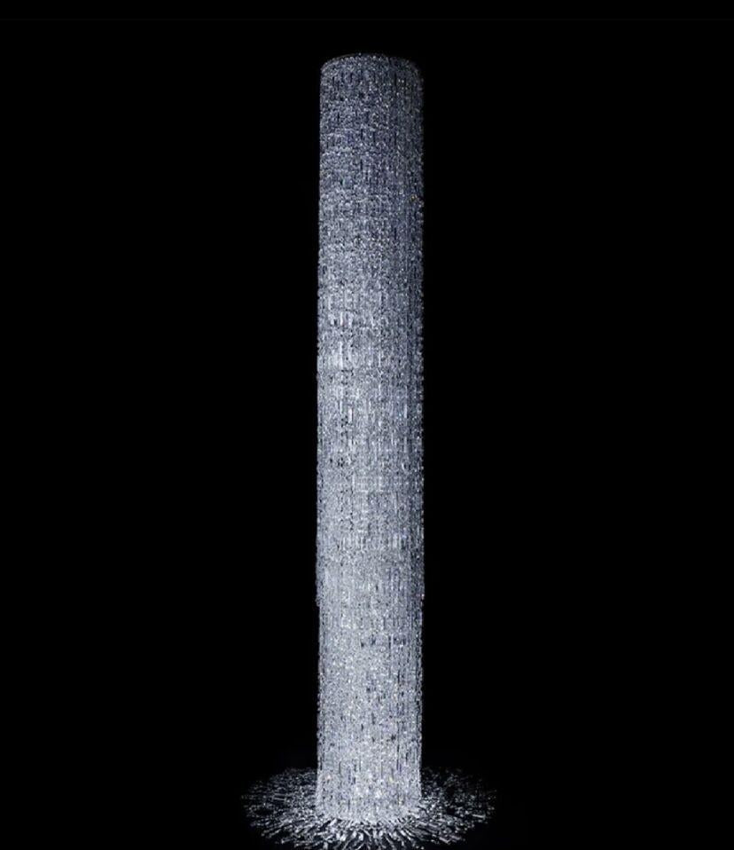 Luster Gaze Grand Cascade Columnar Crystal Chandelier - Background Shot