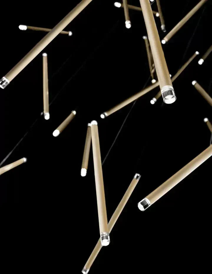 Luster Gaze Linea Sculptural Rods Chandelier - Background Shot