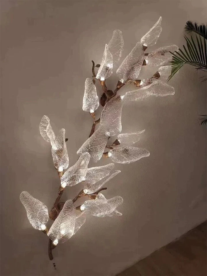 Creative Bionic Resin Leaves Chandelier