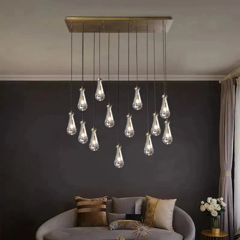 Raindrop Glass Linear Chandelier