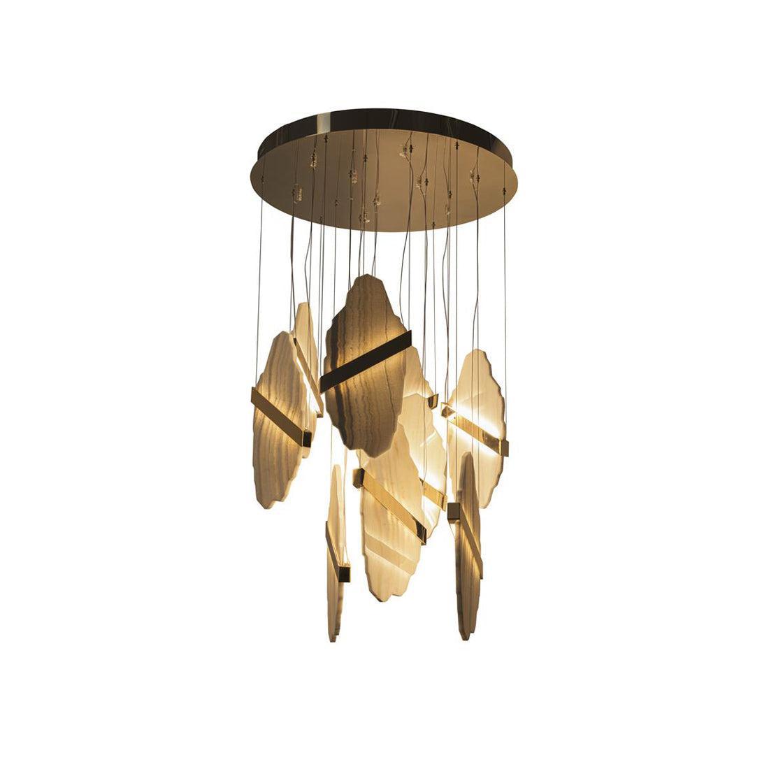Luster Gaze Sculptural Alabaster 9-Light Chandelier - Background Shot