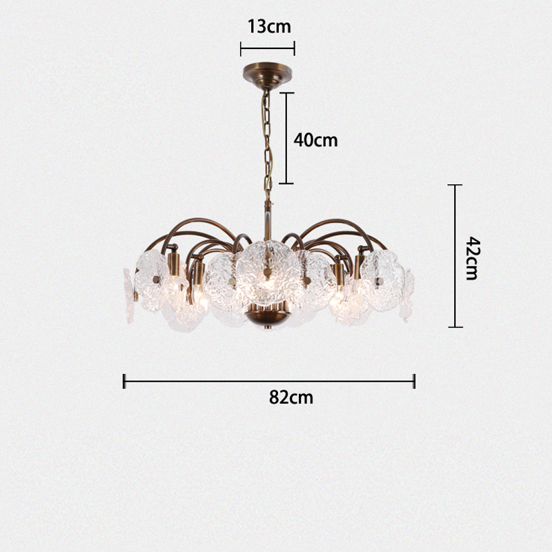 Lysen Vintage Glass Luxury Large Tiered Chandelier For Living Room