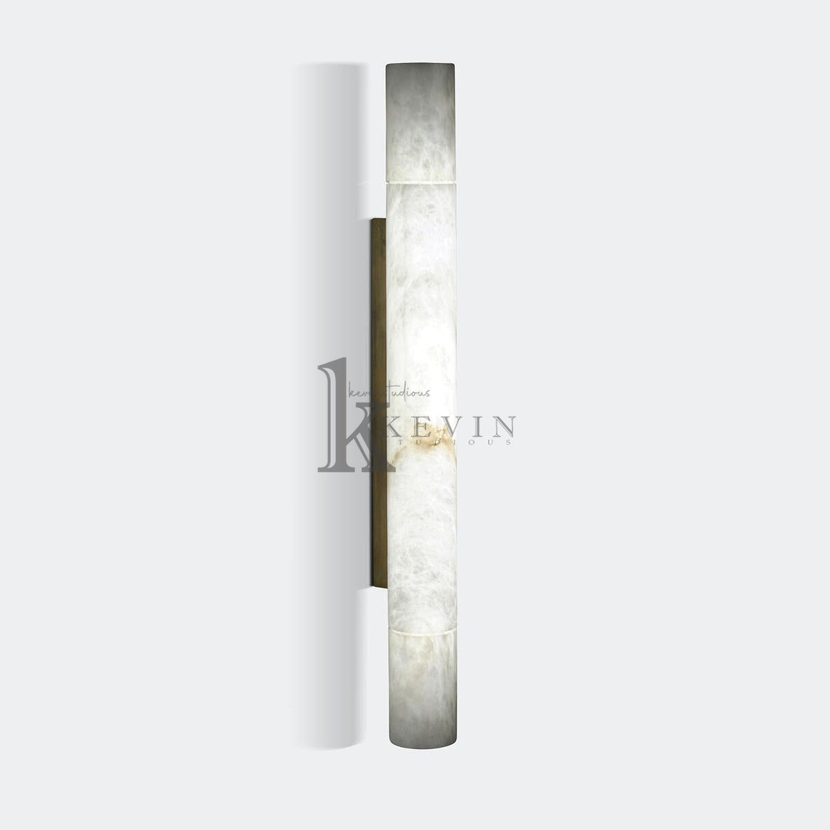 Garron Modern Alabaster Linear Wall Sconce Wall Light Fixtures Luster Gaze Brass 3'' W x 22'' H