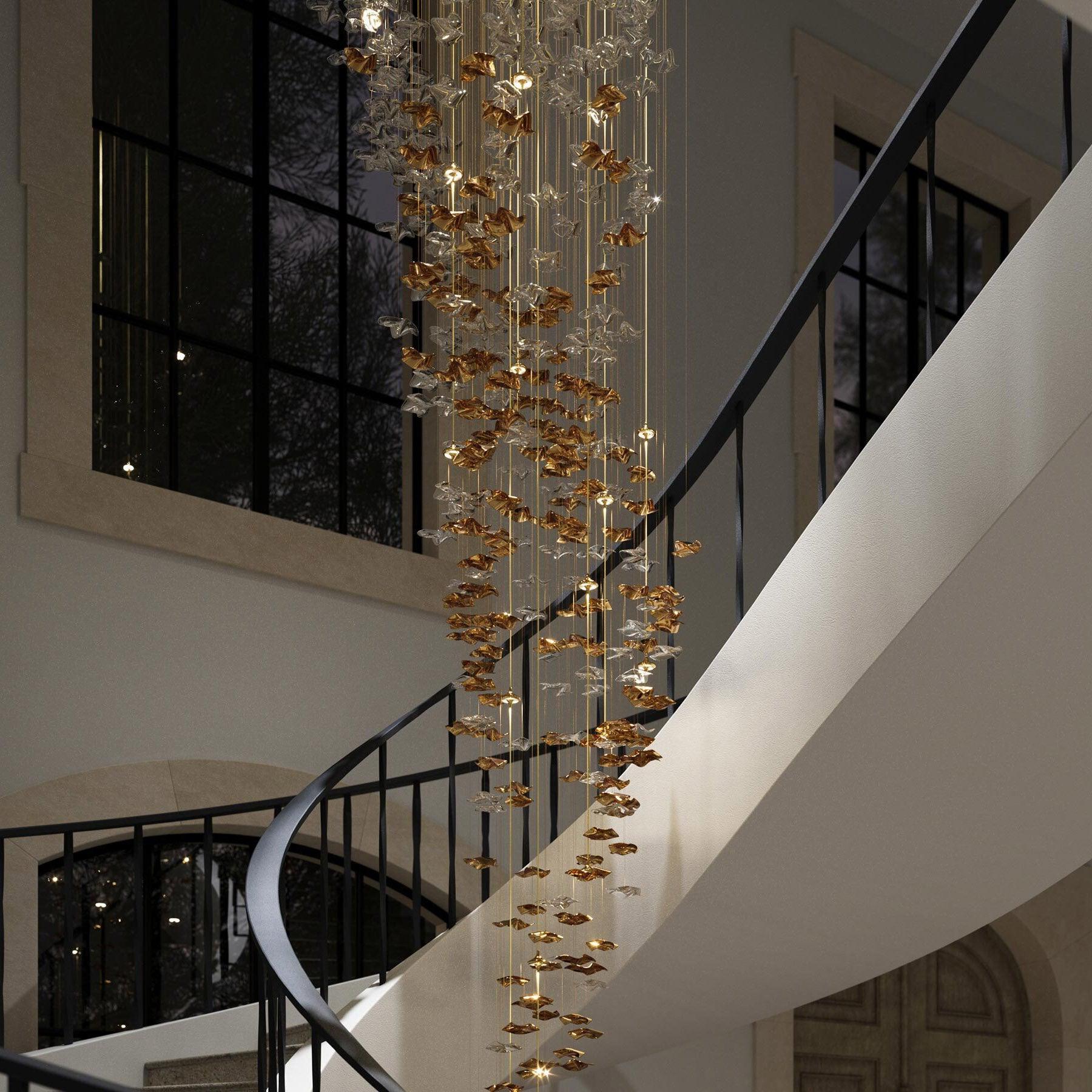 Tidal Stair Crystal Spiral Chandelier