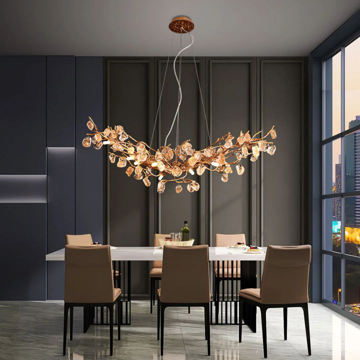 Branch Stone Crystal Dining Room Chandelier