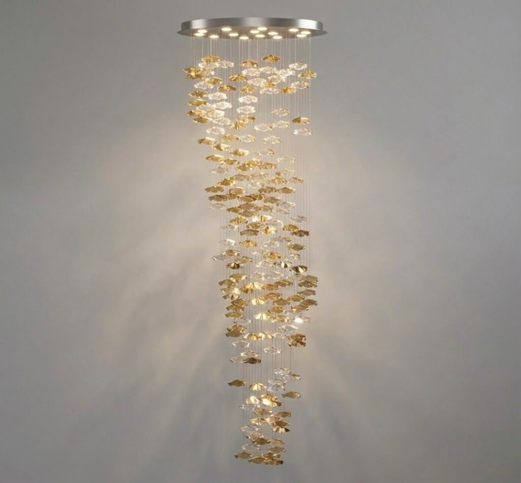 Tidal Stair Crystal Spiral Chandelier