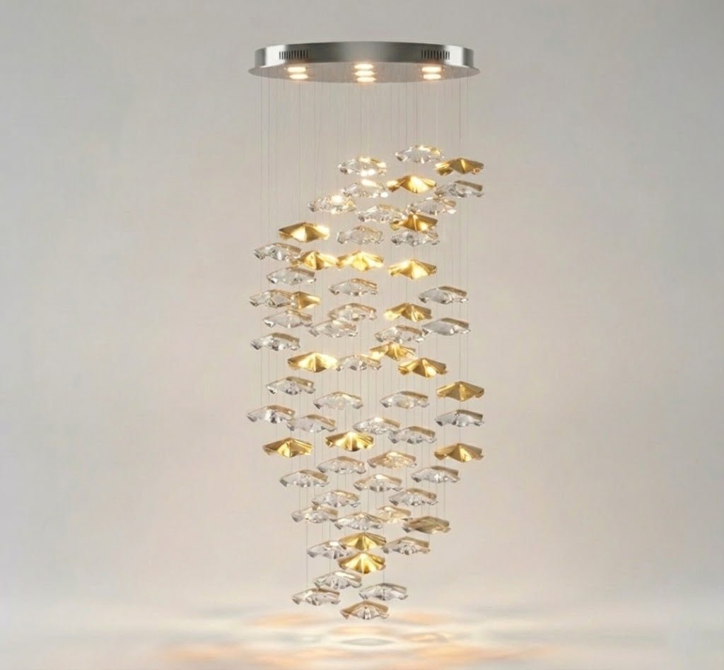 Tidal Stair Crystal Spiral Chandelier