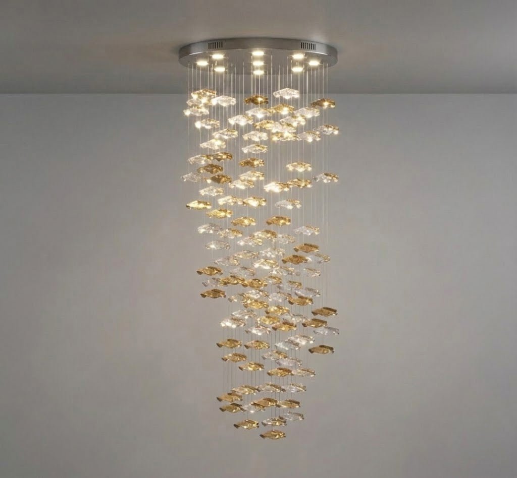 Tidal Stair Crystal Spiral Chandelier