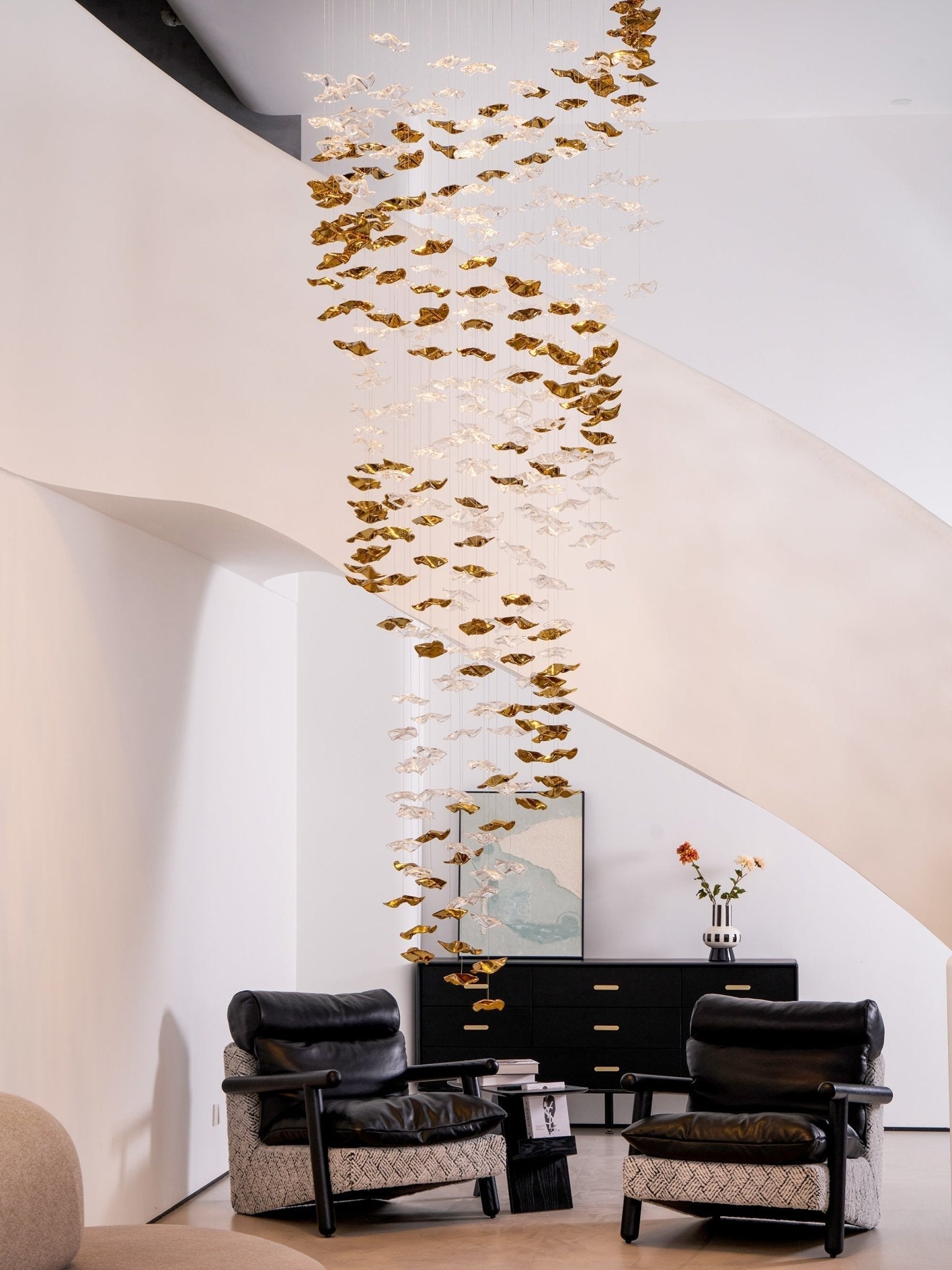 Tidal Stair Crystal Spiral Chandelier