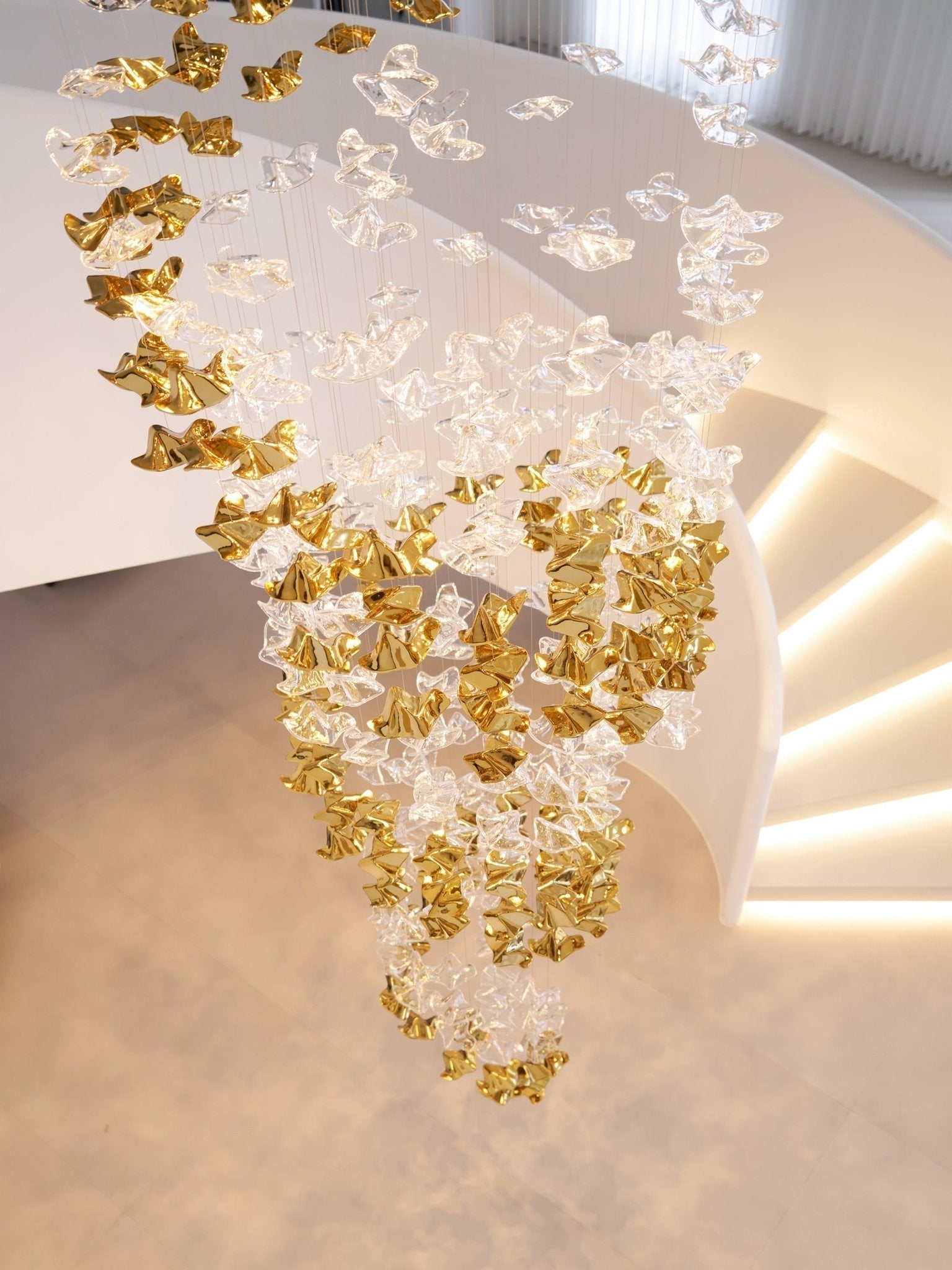 Tidal Stair Crystal Spiral Chandelier
