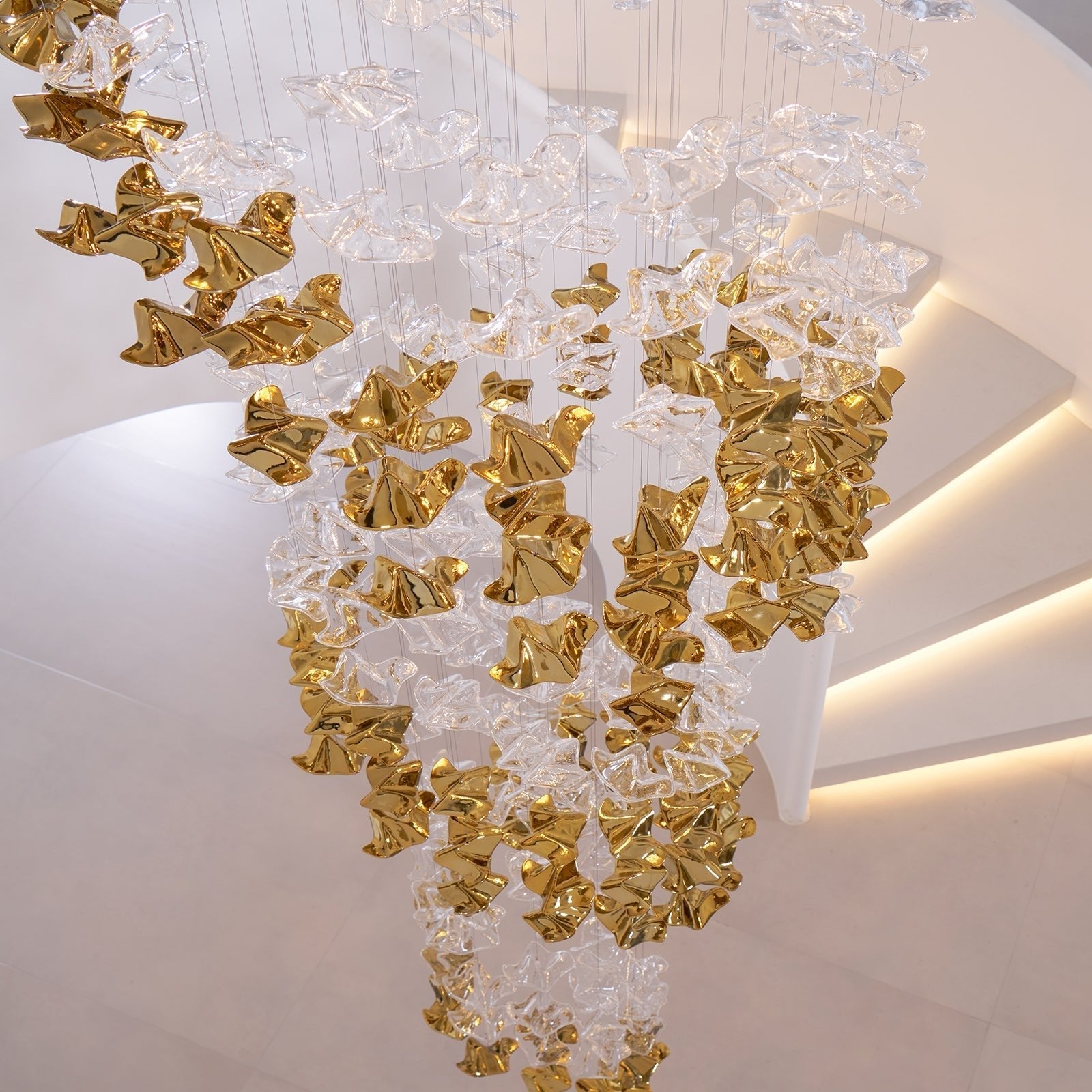 Tidal Stair Crystal Spiral Chandelier