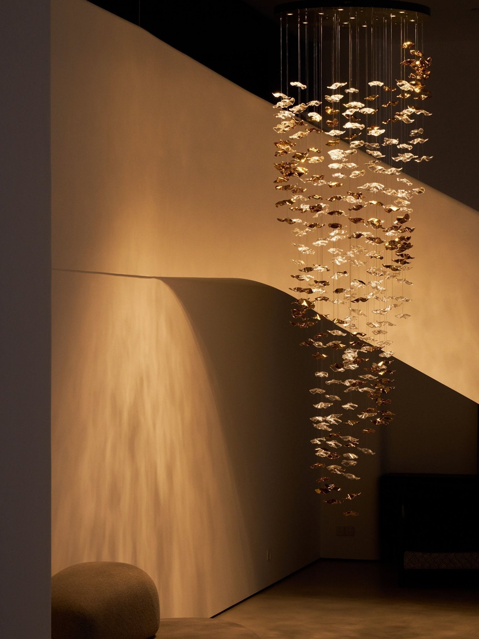 Tidal Stair Crystal Spiral Chandelier