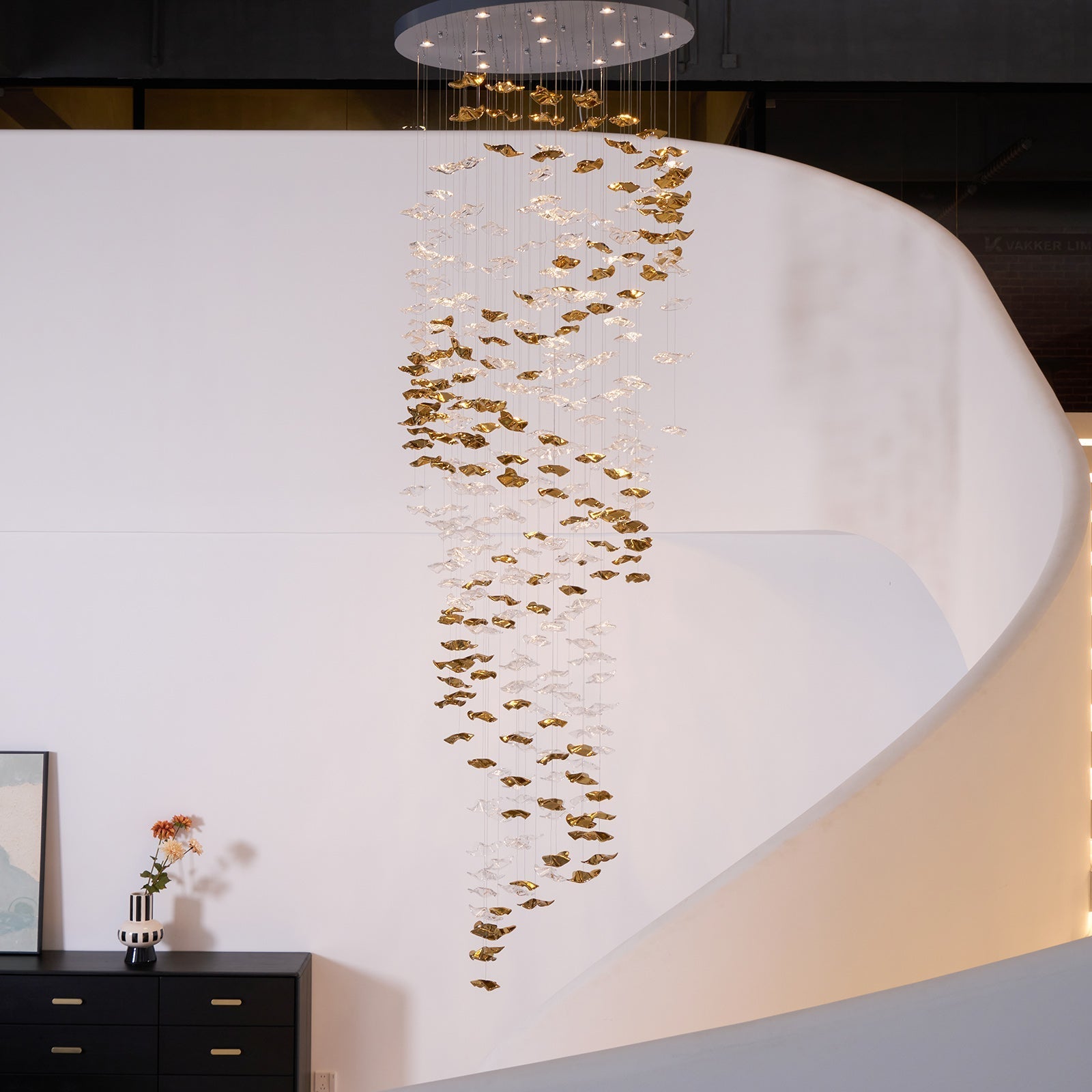 Tidal Stair Crystal Spiral Chandelier