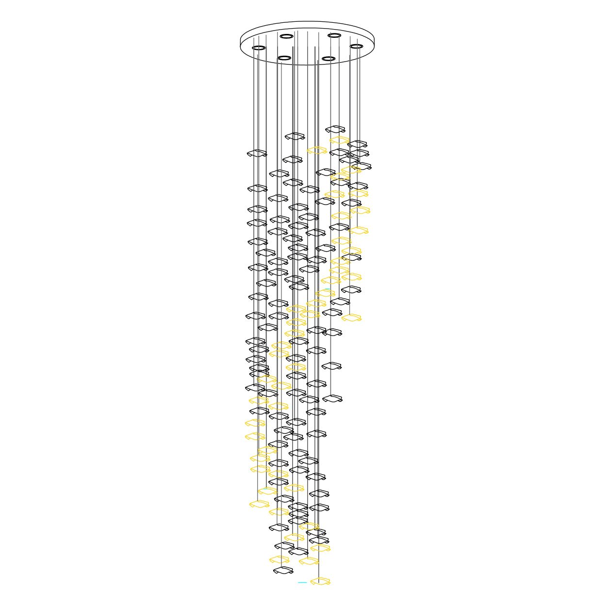 Tidal Stair Crystal Spiral Chandelier