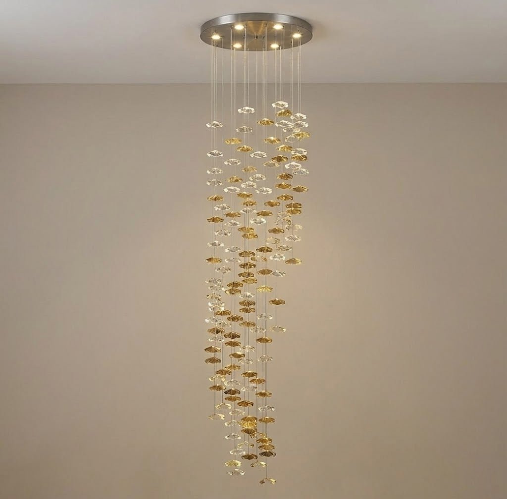 Tidal Stair Crystal Spiral Chandelier